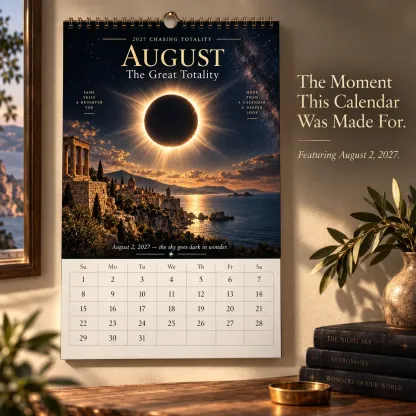 ⏳ Last Day 50% OFF – 🌌 2027 Chasing TotalityTM Celestial Wall Calendar | 12 Extraordinary Skies & August Total Solar Eclipse ✨