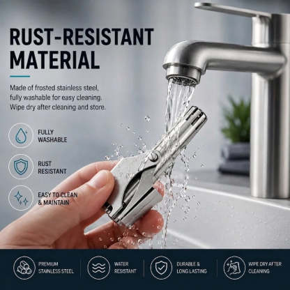 Manual Nose Hair Trimmer – Stainless Steel 360° Trimmer, Waterproof & No Battery Required