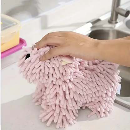 🐶 Puppy-Shaped Chenille Hand Towel – Cute & Functional Home Essential