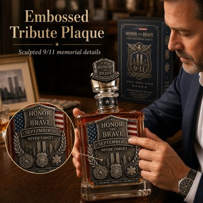 ⏰Limited Stock 50% OFF🥃Honor the Brave Relief Decanter & Emblem – Hero Commemorative Ornament for Home Bar Display