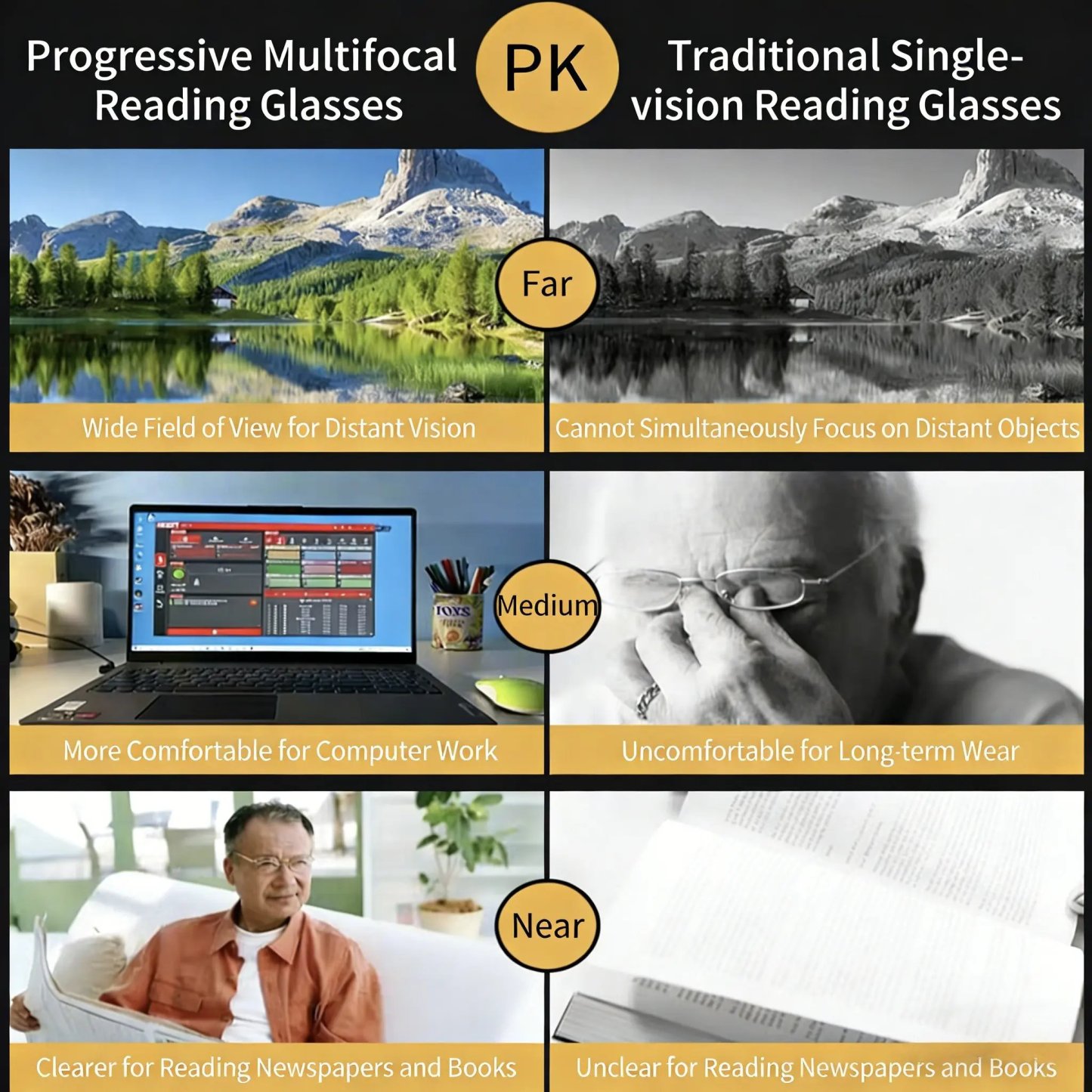 🔥Last Day Buy 1 Get 1 Free🎁High-Definition Eye Protection Blue Light Filter Intelligent Zoom Progressive Lenses Reading Glasses