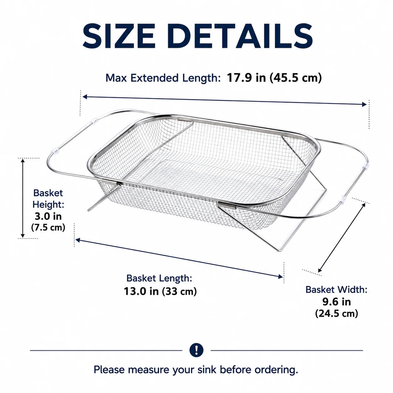🍽️Summer Limited-Time 50% OFF 🧺 Stainless Steel Adjustable Over-the-Sink Drainer Basket