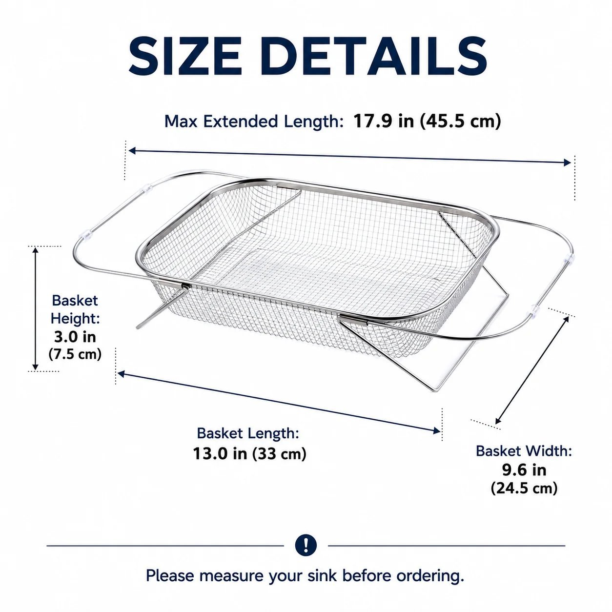 🍽️Summer Limited-Time 50% OFF 🧺 Stainless Steel Adjustable Over-the-Sink Drainer Basket