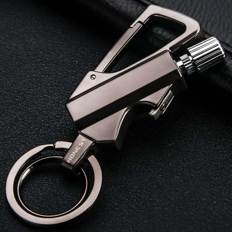 3-in-1 EDC Keychain Multi-Tool – Permanent Match Lighter, Bottle Opener