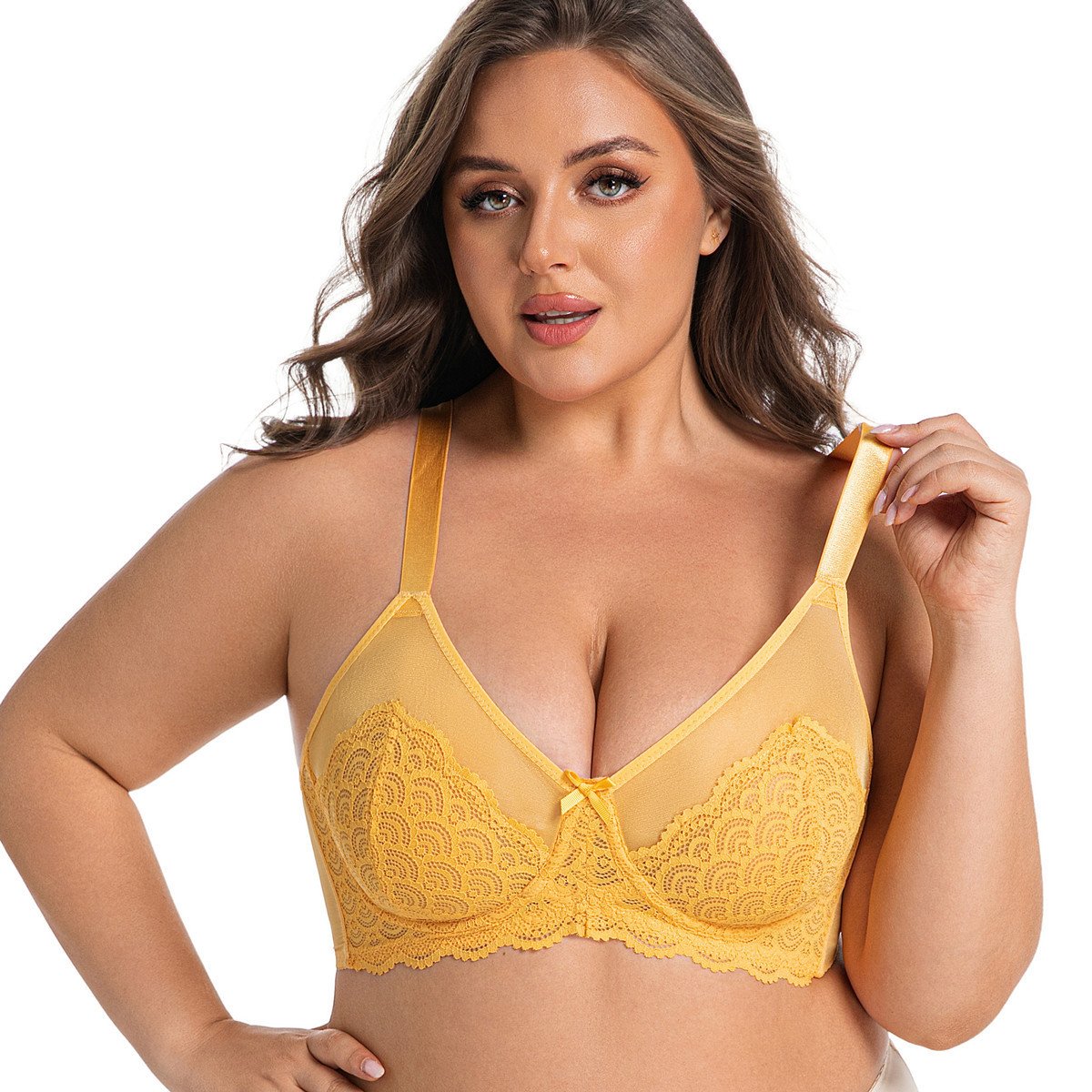 🔥LAST DAY 49% OFF – Mermaid Scale Lace Unpadded Underwired Push-Up Bra