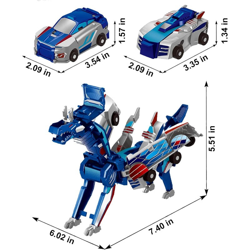 2-in-1 Transforming Race Car Dinosaur Toy