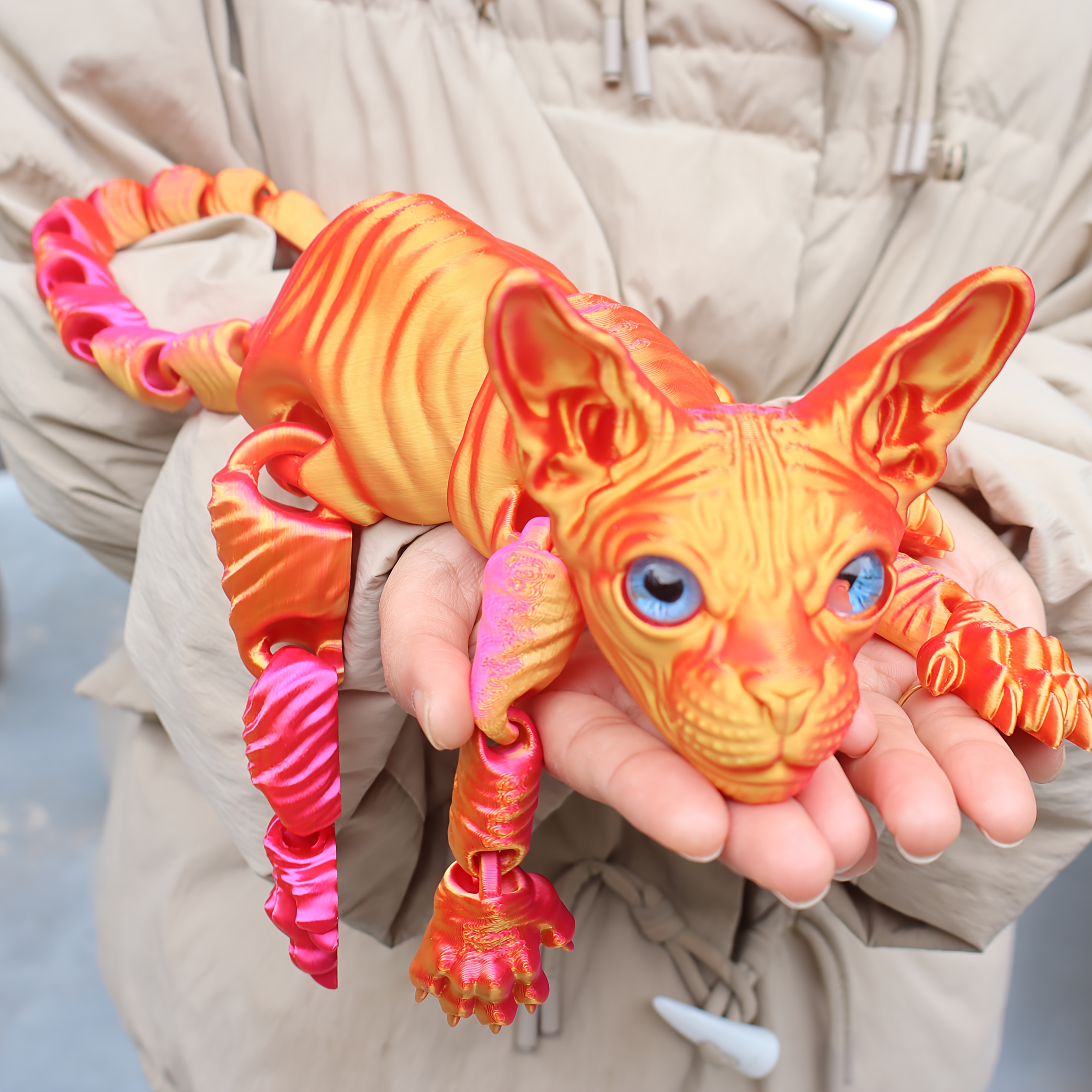 23cm/9.06inch 3D Printed Articulated Cat Figure