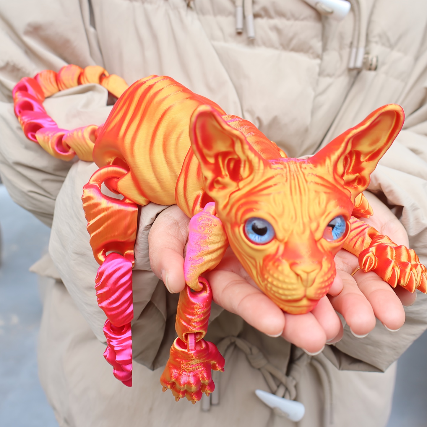 3D Printed Articulated Cat Figure