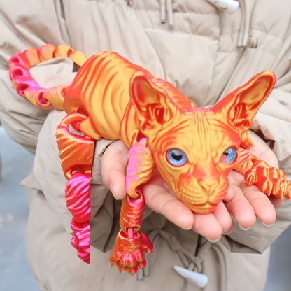 23cm/9.06inch 3D Printed Articulated Cat Figure
