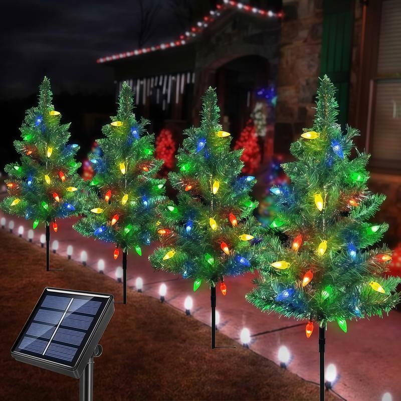 1 Tow 4 Solar Christmas Tree Lights. Includes 80 colorful strawberry bulbs, IPX4 waterproof, suitable for outdoor patio garden decorations for festivals, driveways and Christmas parties! 1 Tow 4 Solar Christmas Tree Lights. Includes 80 colorful strawberry bulbs, IPX4 waterproof, suitable for outdoor patio garden decorations for festivals, driveways and Christmas parties!