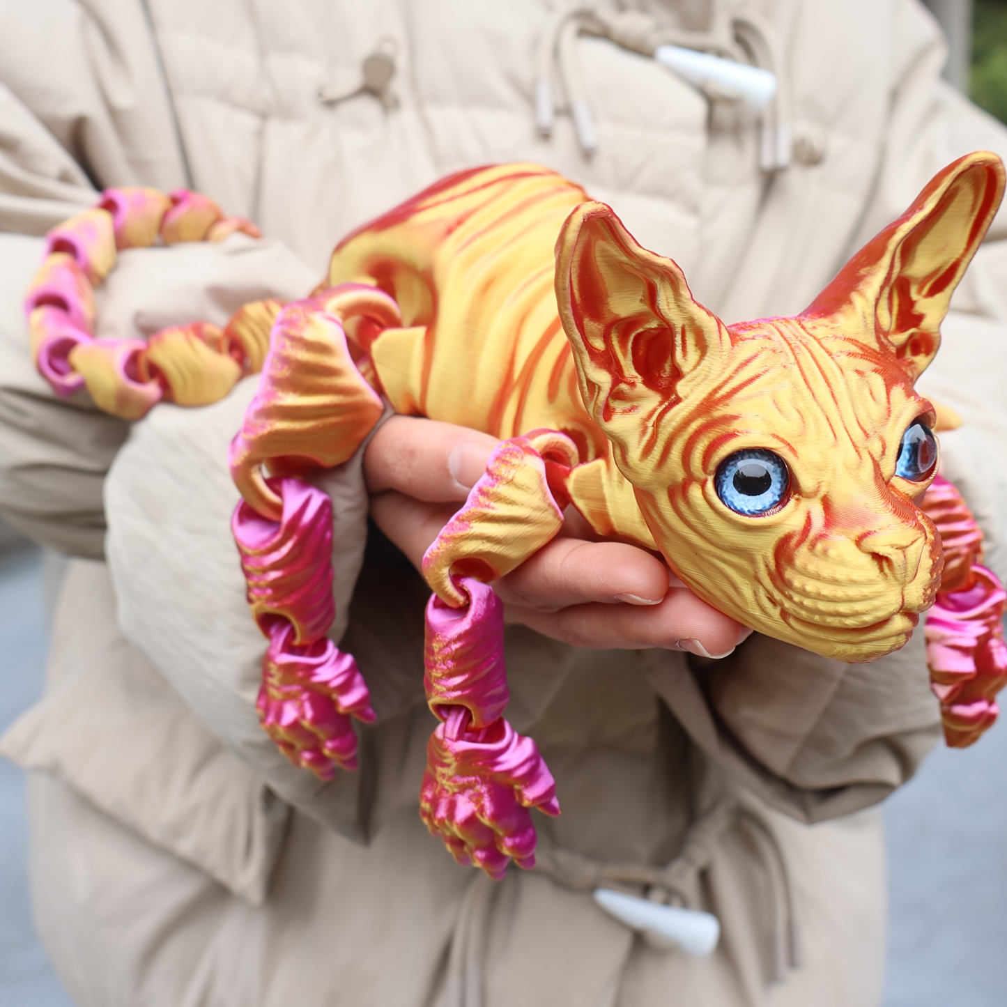 23cm/9.06inch 3D Printed Articulated Cat Figure