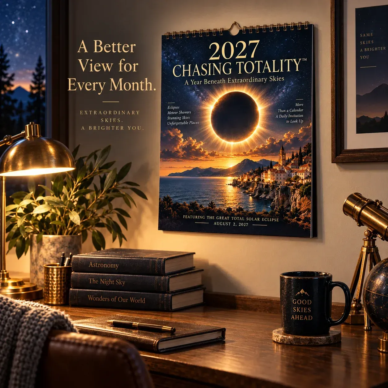 ⏳ Last Day 50% OFF – 🌌 2027 Chasing TotalityTM Celestial Wall Calendar | 12 Extraordinary Skies & August Total Solar Eclipse ✨