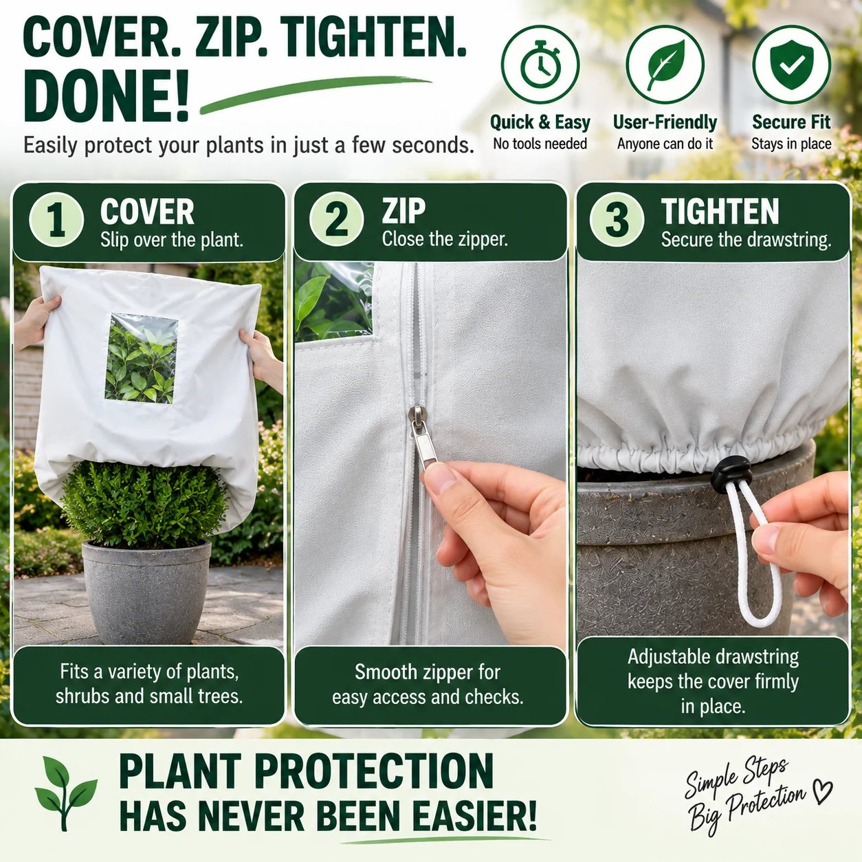 How to install the plant cover