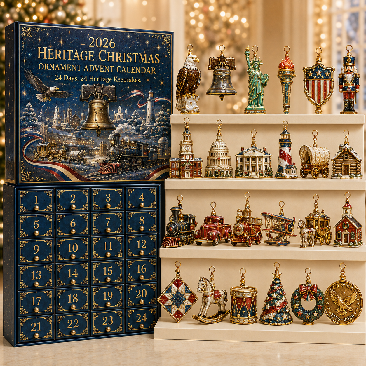🔥Last 30pcs✨⏰ Limited anniversary edition✨50% OFF!🔥America 250th Anniversary Heritage Christmas Advent Calendar