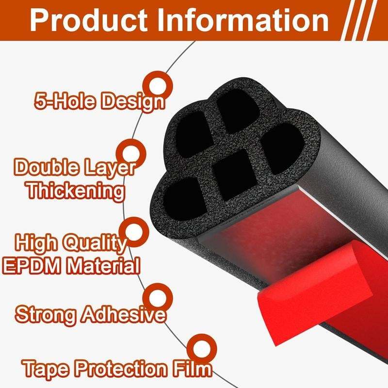 Car Door Seal Strip Universal Self Adhesive