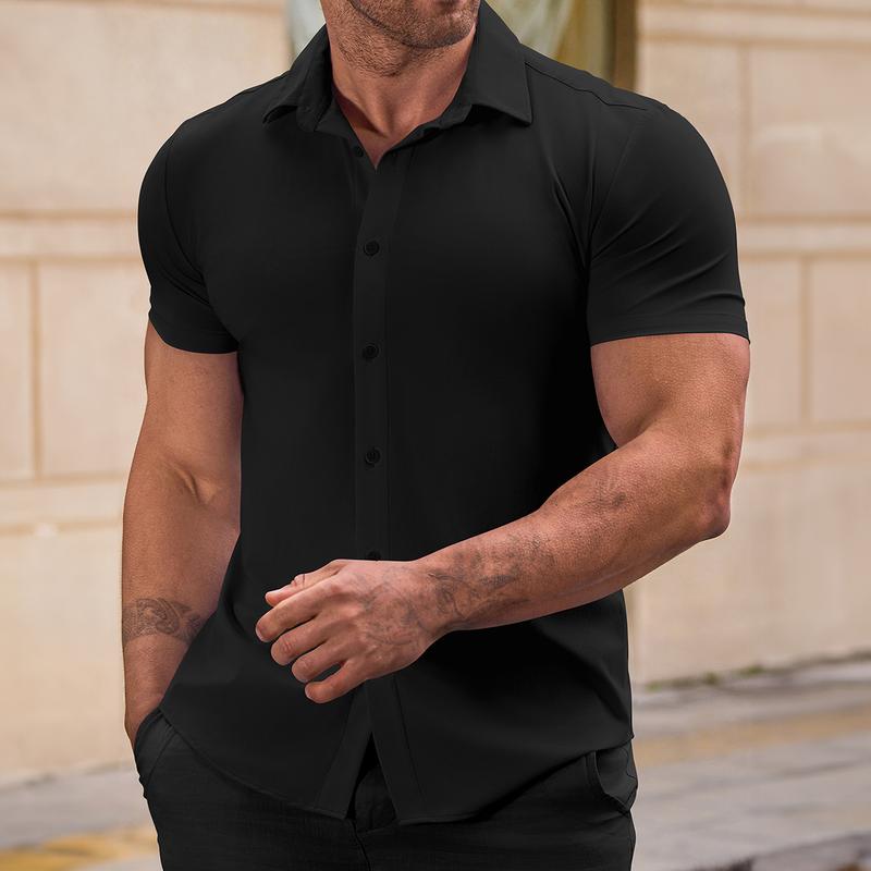 StretchTech Slim-Fit Shirt – 4-Way Flex, Wrinkle-Free, and Office-to-Gym Ready