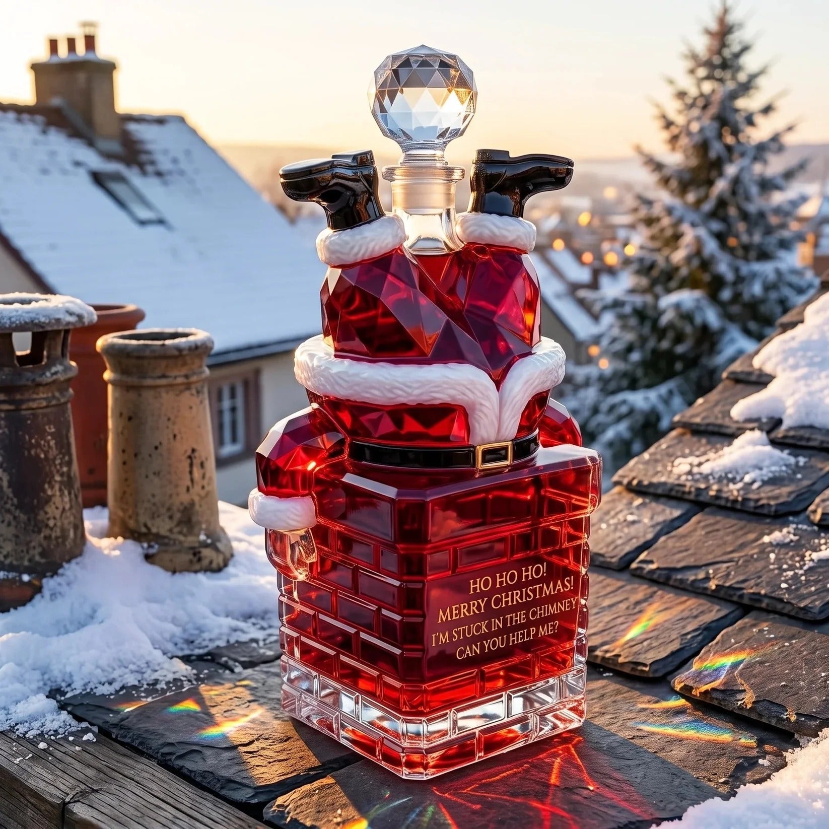 🎅 2026 Christmas Gift 50% Off--💥 Pre-order: 50% Off – Santa Stuck in the Chimney Whiskey Bottle