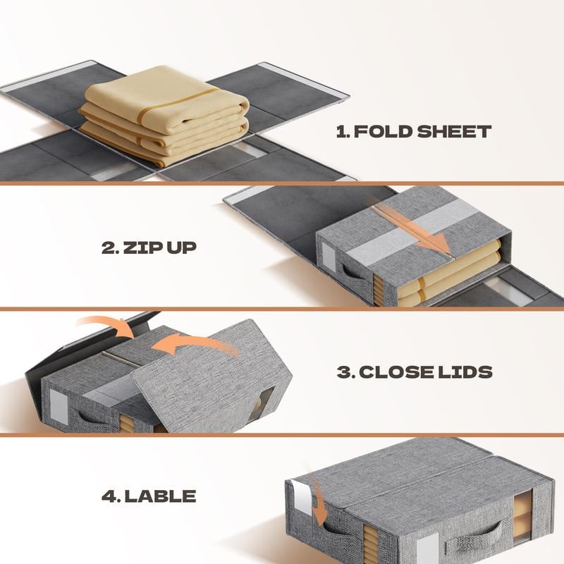 Multi-Use Storage Bags 4Pack Dustproof Organizer For Bedding Quilts Blankets