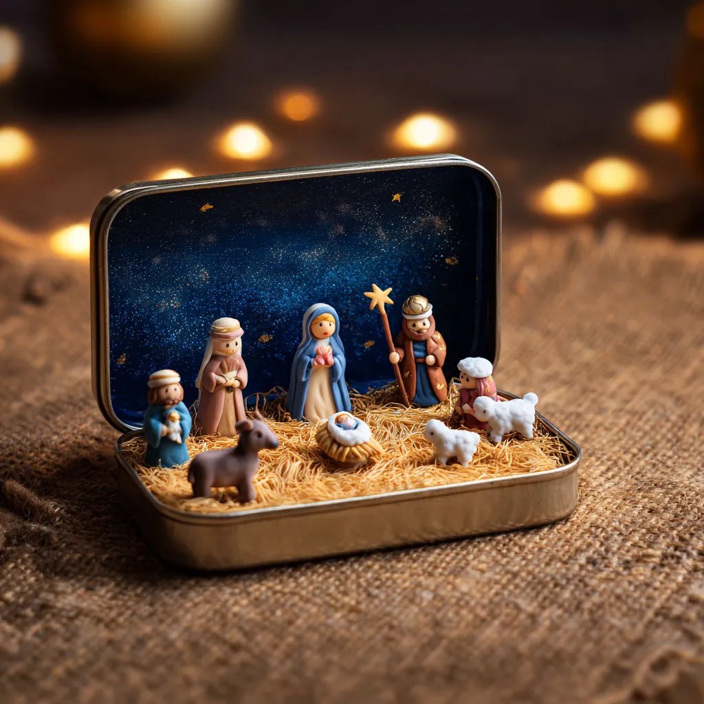 🔥Last Day 50% Off🎁Mini Nativity Set in a Tin Box