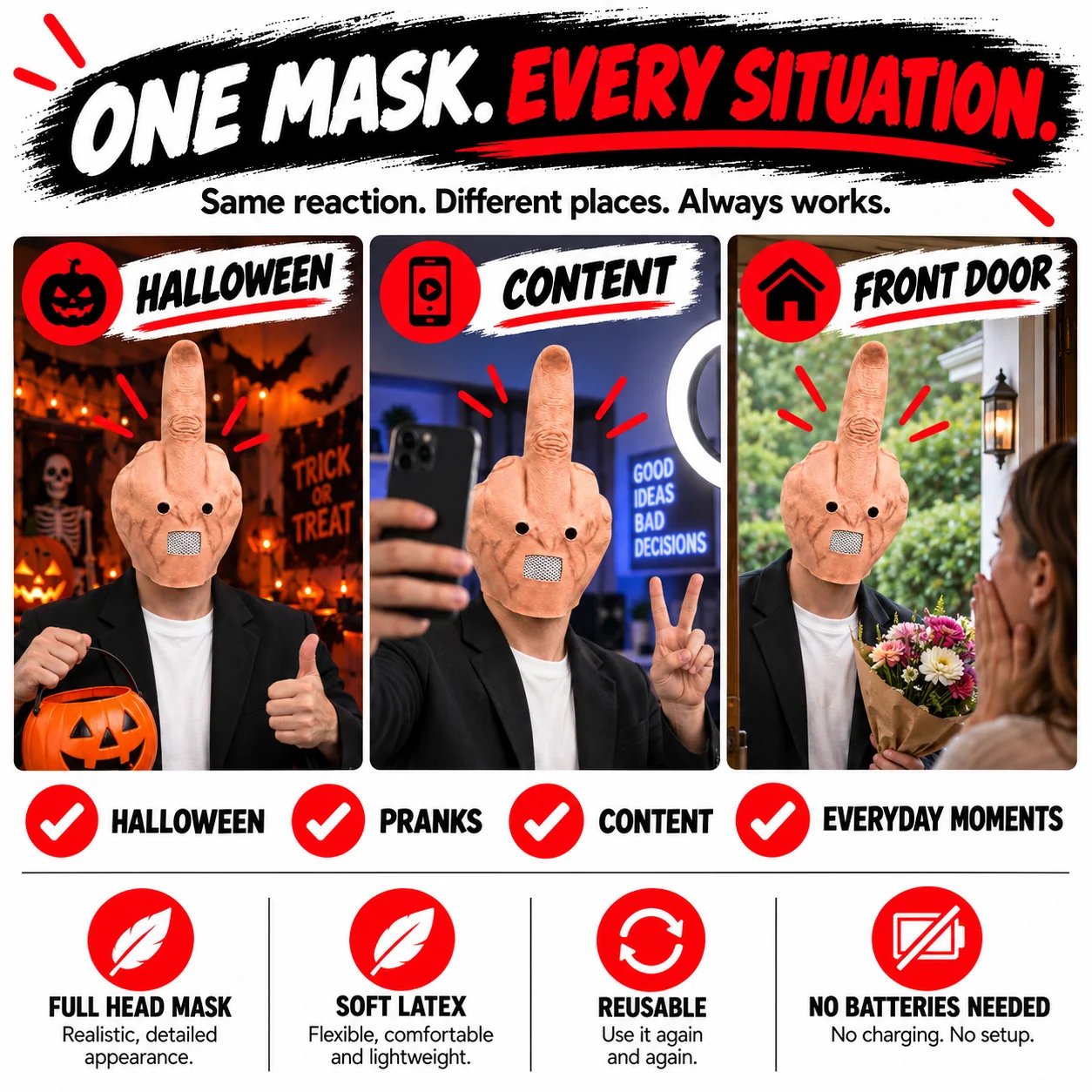 FINGERIK Uncanny Smile Reaction Mask product hero FINGERIK Uncanny Smile Reaction Mask product hero