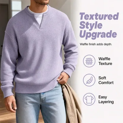⌛Limited-Time Offer🛍️50% OFF !!📢Layered Comfort Waffle Tee