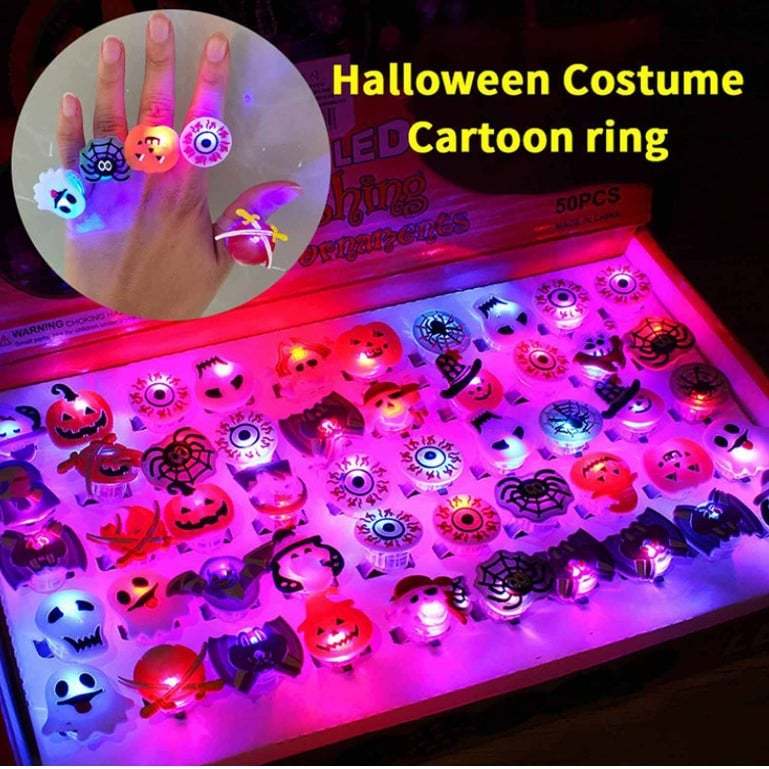 🎁LED Light Halloween Glowing Ring😍 - Set with 50pcs