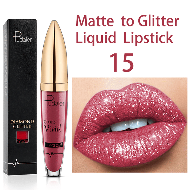 (🔥HOT SALE NOW 49% OFF) - 🎁Diamond Lip Gloss Matte To Glitter Liquid Lipstick Waterproof