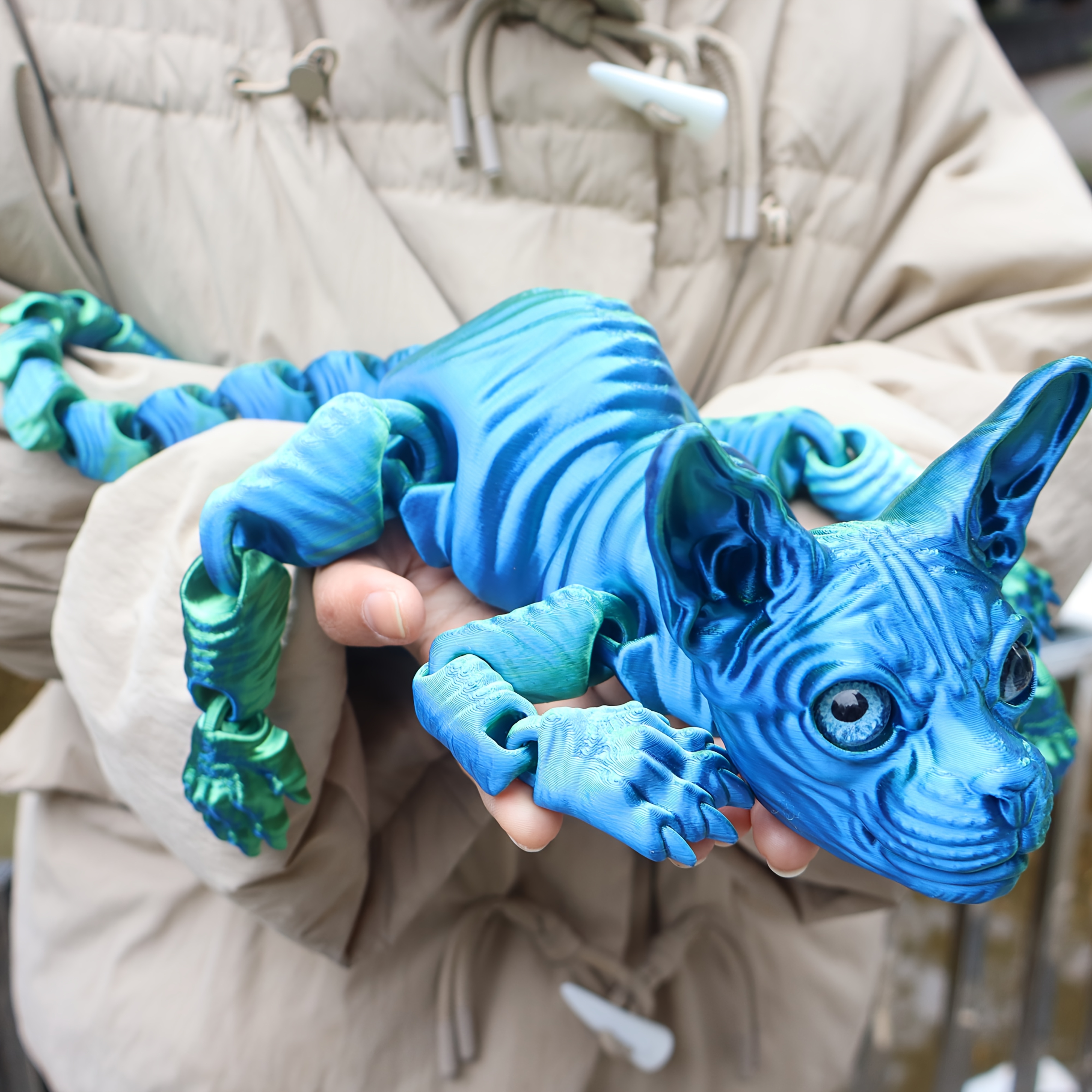 23cm/9.06inch 3D Printed Articulated Cat Figure