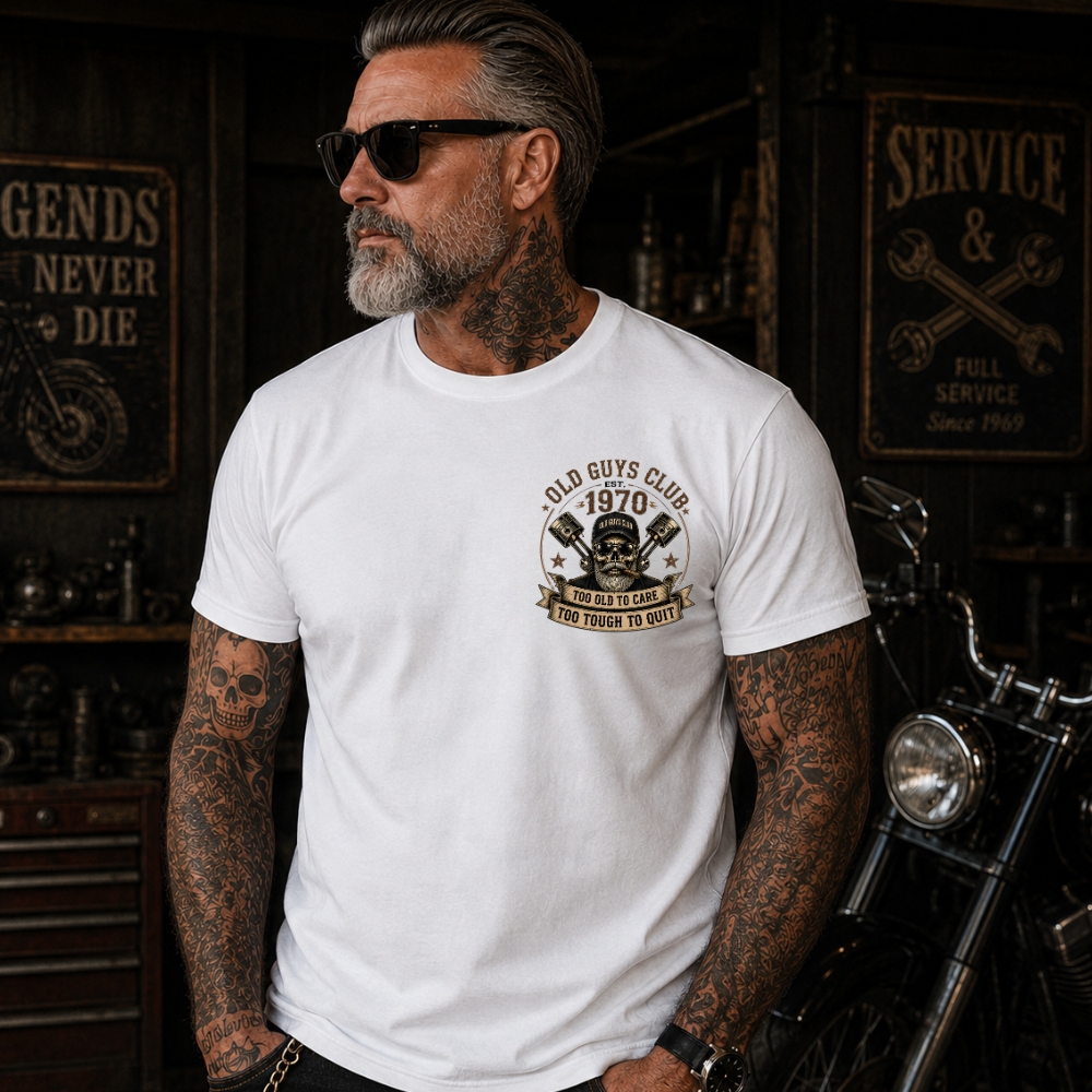 Retired But Still DangerousTM Vintage Skull T-Shirt – Old Guys Club Tee For Men