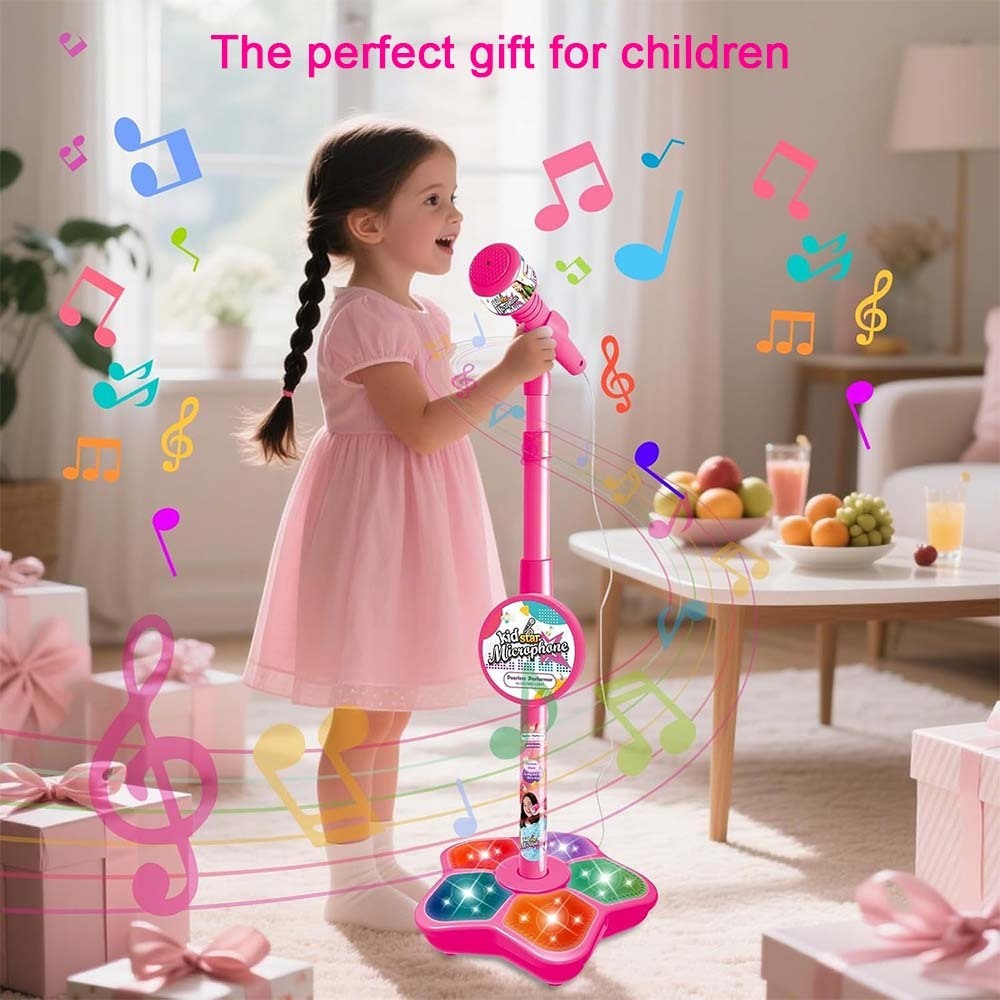 🎄Christmas Sale 49% OFF! 🎤Microphone Toy, Karaoke Machine Toy with Light🎁Perfect Gift for Children🎁