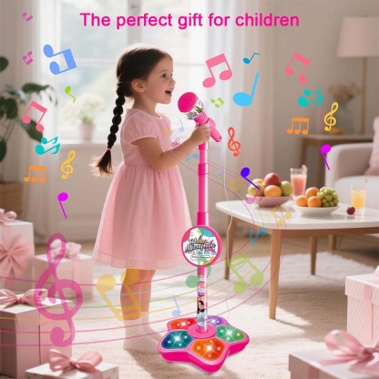 🎄Christmas Sale 49% OFF! 🎤Microphone Toy, Karaoke Machine Toy with Light🎁Perfect Gift for Children🎁