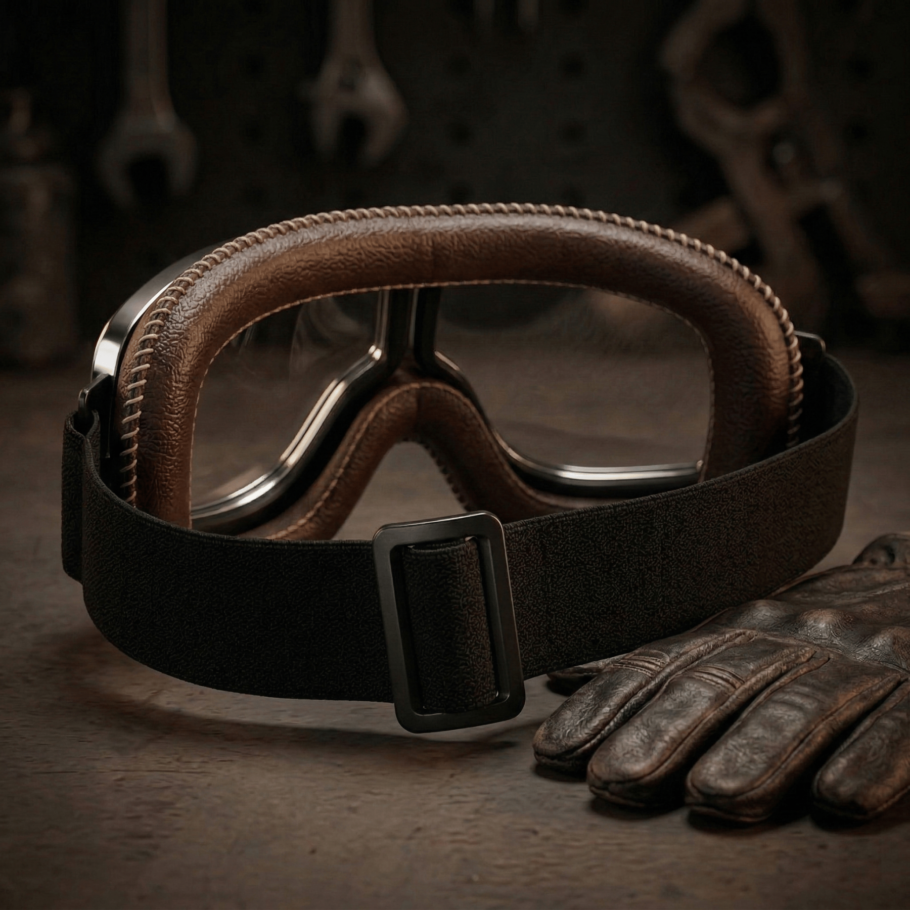 OTG Vintage Motorcycle Goggles🕶️ - Fits Over Prescription Glasses, Soft Padded Retro Riding Glasses with Anti-Slip Strap & UV400