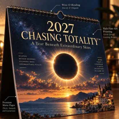 ⏳ Last Day 50% OFF – 🌌 2027 Chasing TotalityTM Celestial Wall Calendar | 12 Extraordinary Skies & August Total Solar Eclipse ✨