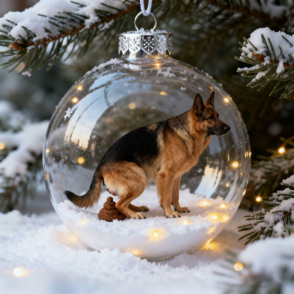 Funny Dog Poop Christmas Ornament Set