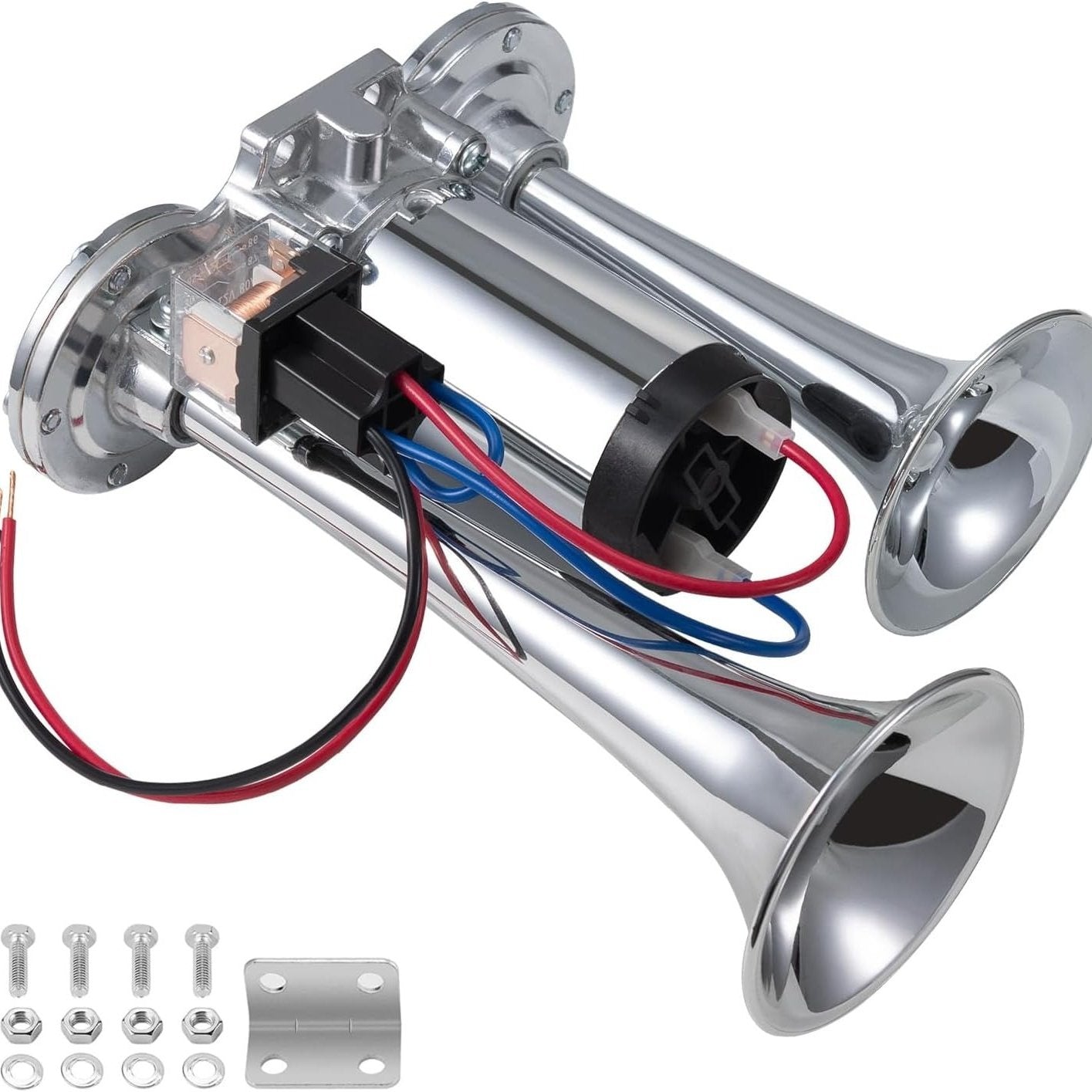🔥LAST DAY 49% OFF - 🚗🔧2026 Upgraded 12V Dual Air Horn Kit – 130DB Super Loud Dual Horn with Compressor for Cars. Trucks. SUVs. Boats & More(✨Includes installation manual and video guide)