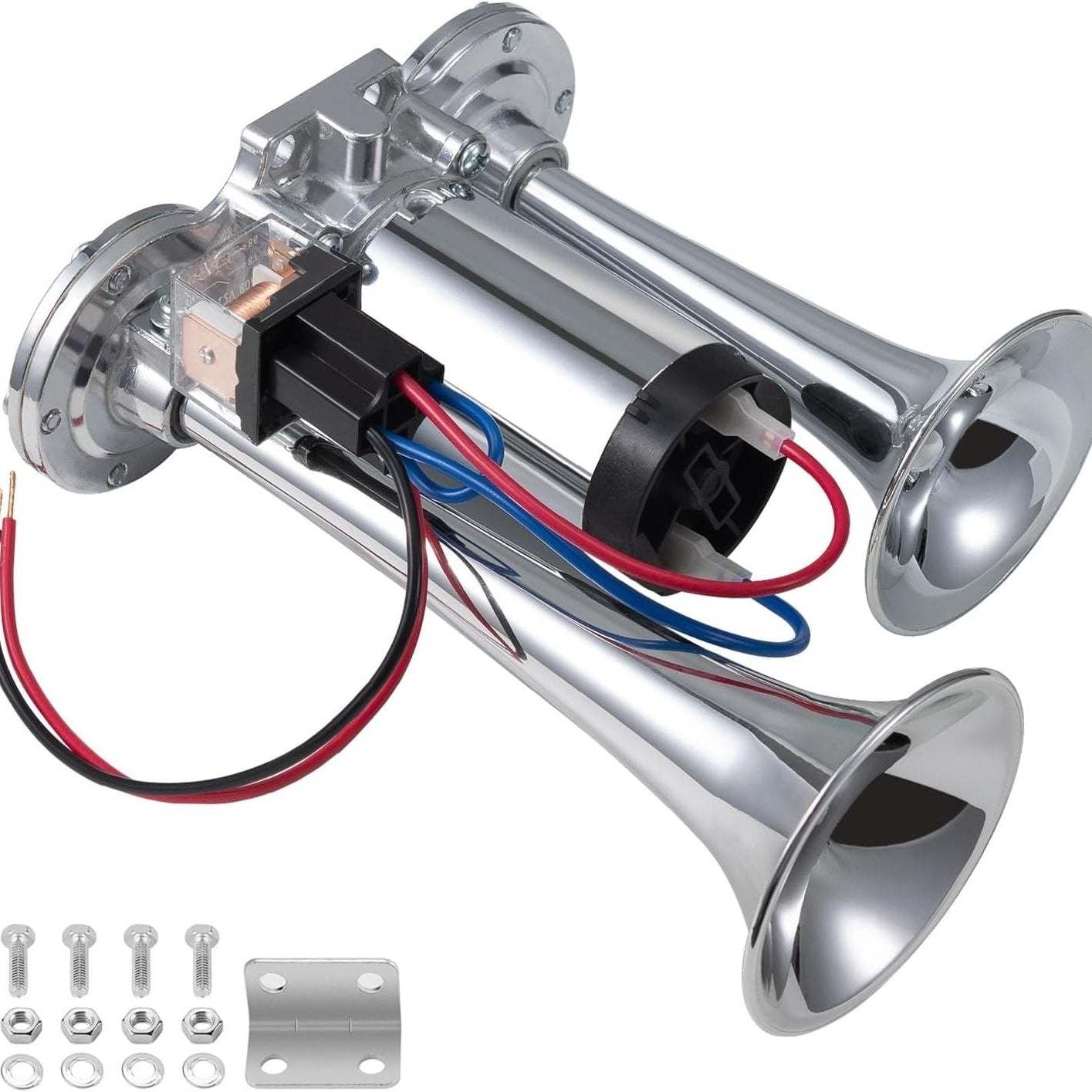 🔥LAST DAY 49% OFF - 🚗🔧2026 Upgraded 12V Dual Air Horn Kit – 130DB Super Loud Dual Horn with Compressor for Cars. Trucks. SUVs. Boats & More(✨Includes installation manual and video guide)