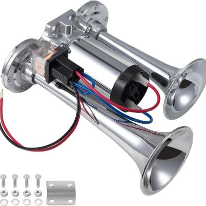 🔥LAST DAY 49% OFF - 🚗🔧2026 Upgraded 12V Dual Air Horn Kit – 130DB Super Loud Dual Horn with Compressor for Cars. Trucks. SUVs. Boats & More(✨Includes installation manual and video guide)