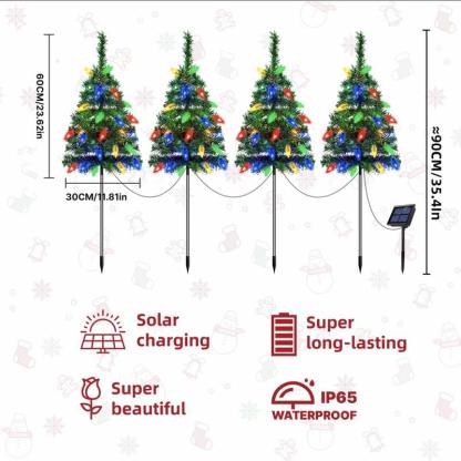 Christmas Special 50% Off🎄Solar Christmas tree lights, contains 80 colorful strawberry bulbs