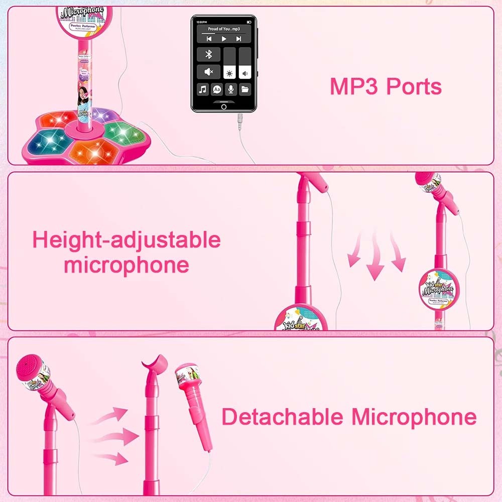 🎄Christmas Sale 49% OFF! 🎤Microphone Toy, Karaoke Machine Toy with Light🎁Perfect Gift for Children🎁