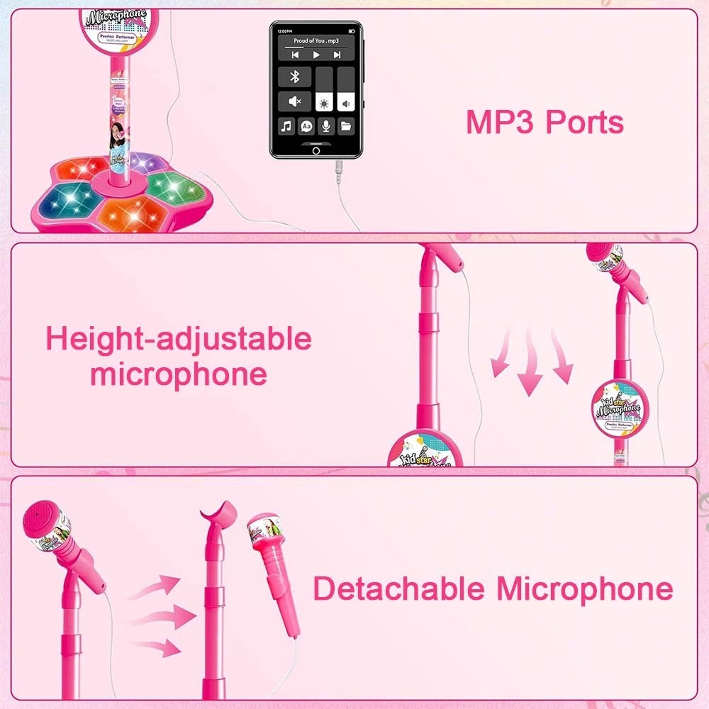🎄Christmas Sale 49% OFF! 🎤Microphone Toy, Karaoke Machine Toy with Light🎁Perfect Gift for Children🎁