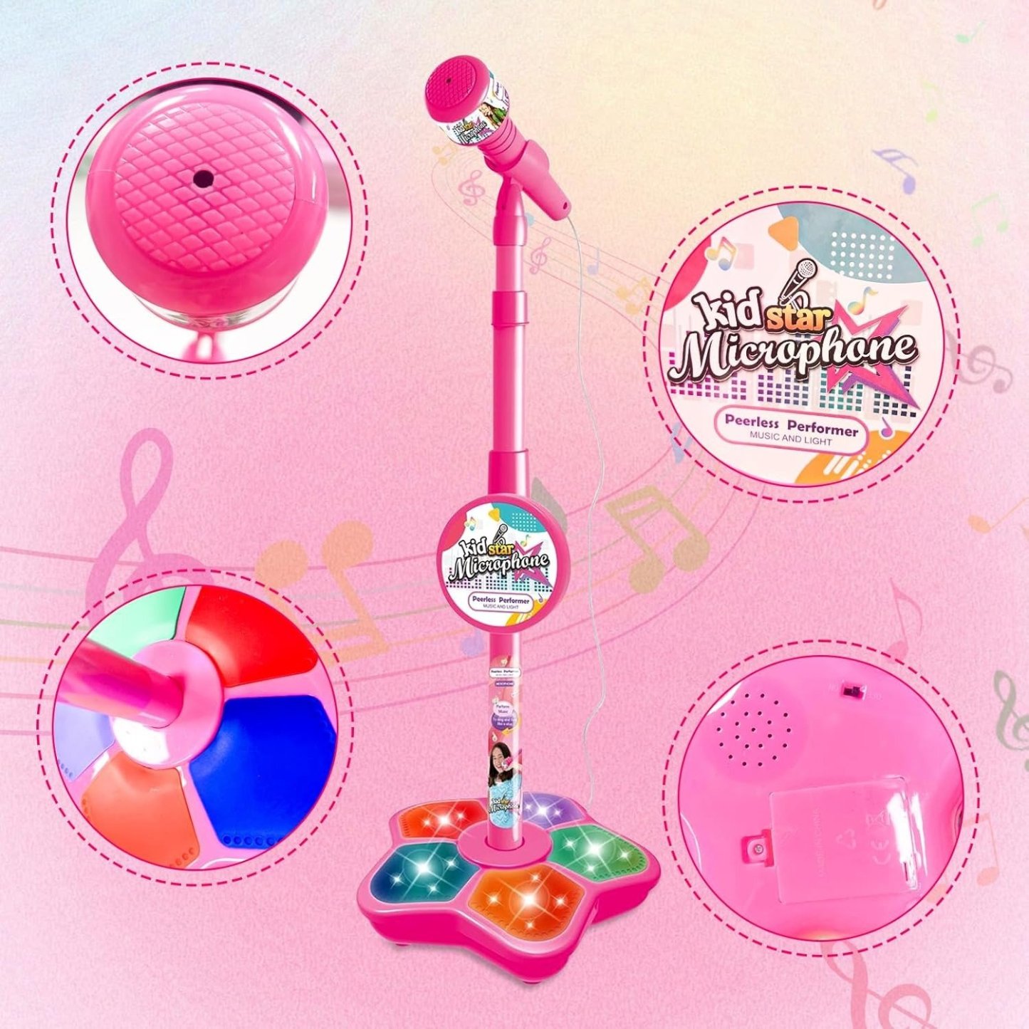 🎄Christmas Sale 49% OFF! 🎤Microphone Toy, Karaoke Machine Toy with Light🎁Perfect Gift for Children🎁
