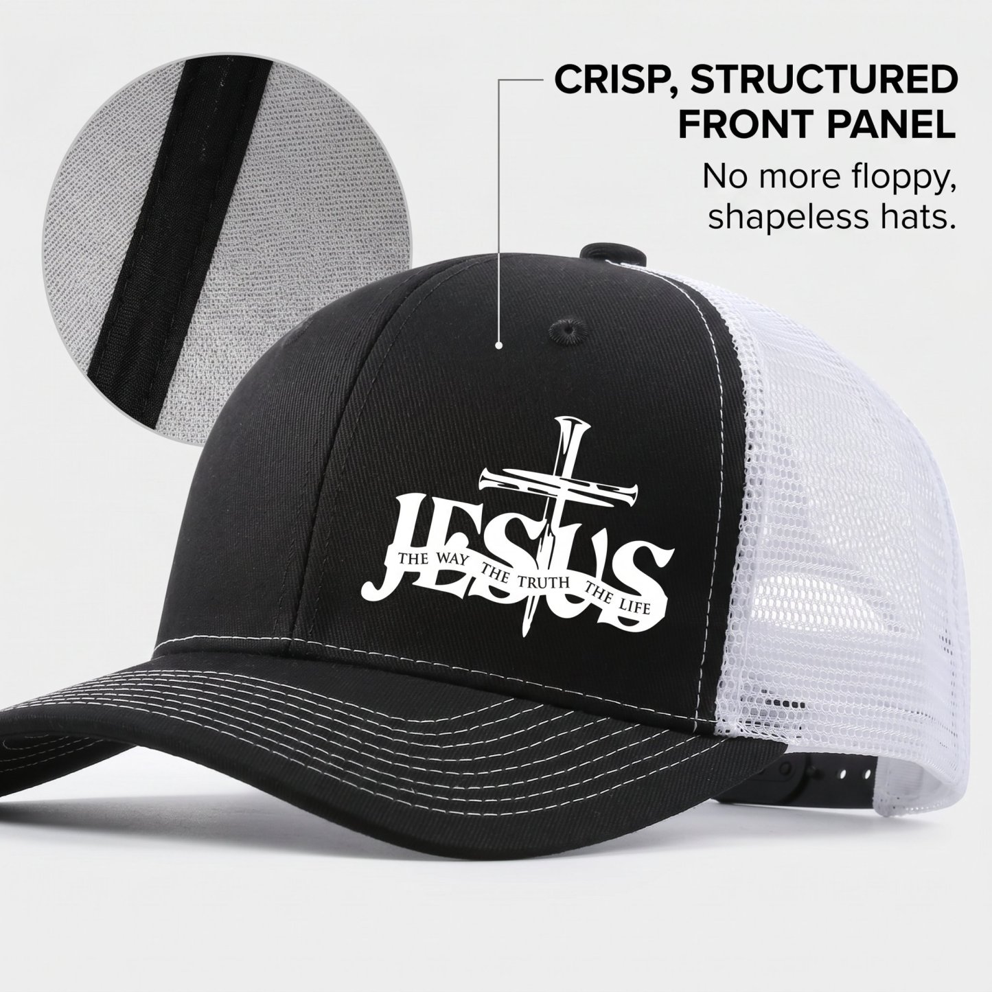 🔥LAST DAY 49% OFF- 🙏 Inspirational Jesus Cross Mesh Trucker Hat