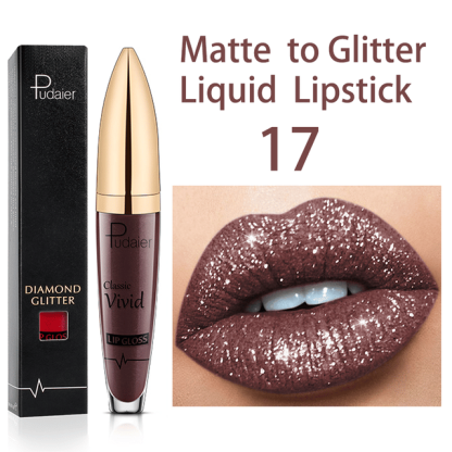 (🔥HOT SALE NOW 49% OFF) - 🎁Diamond Lip Gloss Matte To Glitter Liquid Lipstick Waterproof