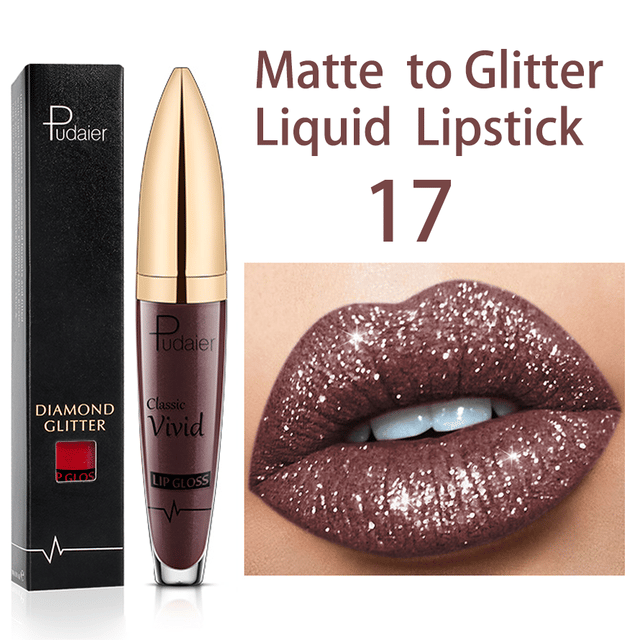 (🔥HOT SALE NOW 49% OFF) - 🎁Diamond Lip Gloss Matte To Glitter Liquid Lipstick Waterproof