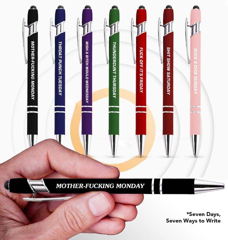 🔥Last Day Promotion 49% OFF💝Funny Stress-Relief Daily Quotes Metal Ballpoint Pen Set (7 Pcs) | 🎁Office Christmas Gift Exchange