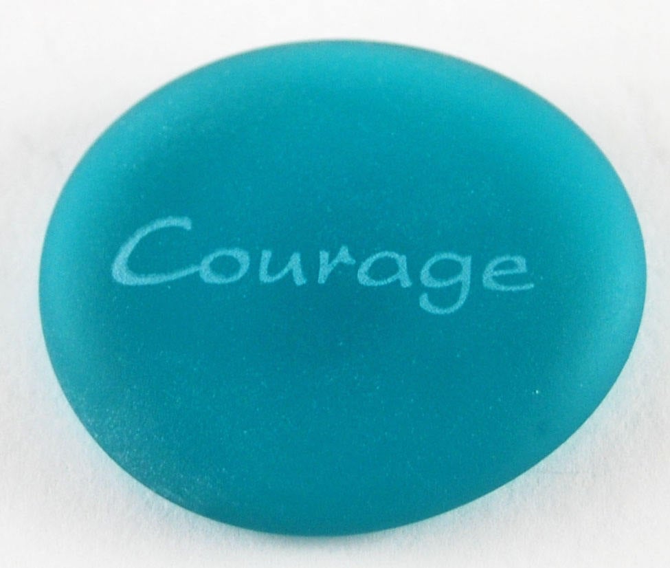 🌊100% Hand-carved💖 Inspirational Sea Glass Stones in a Jar – Words of Calm & Courage