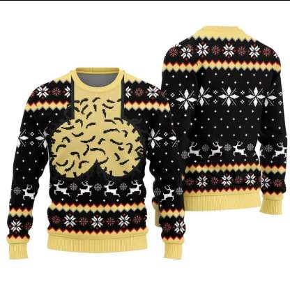 Funny Adult Ugly Christmas Pullover Sweater, Playful Festive Holiday Crewneck Sweatshirt for Christmas Parties Ugly Sweater Contests 🎅