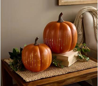 Naawe Illuminated Starry Night Glass Pumpkins by Valerie🎃✨