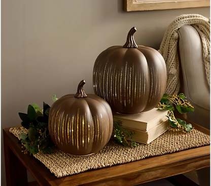 Naawe Illuminated Starry Night Glass Pumpkins by Valerie🎃✨