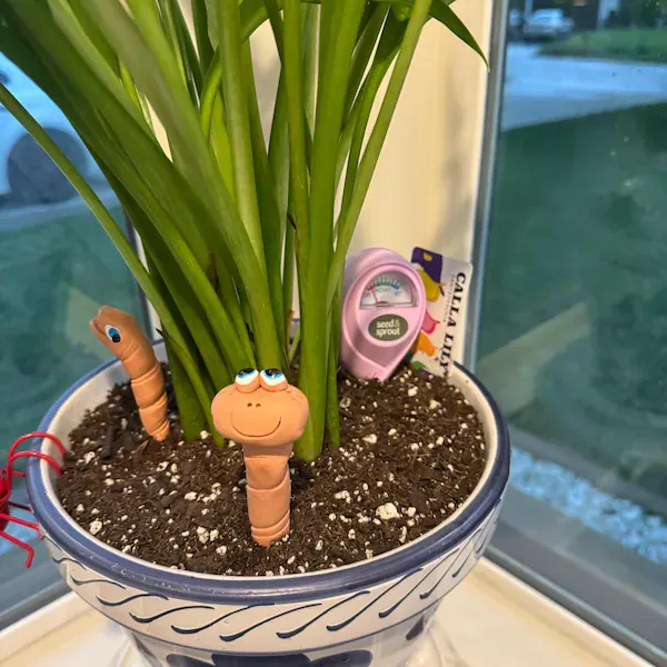 Goddess Garden Worm, Flower Pot Decoration